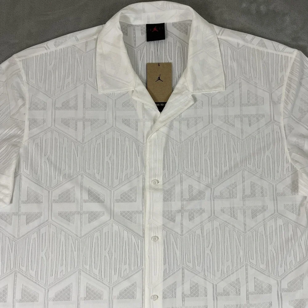 Nike Jordan Flight 2XL Short-Sleeve Knit Monogram Sail White HF9363-133 NWT $100